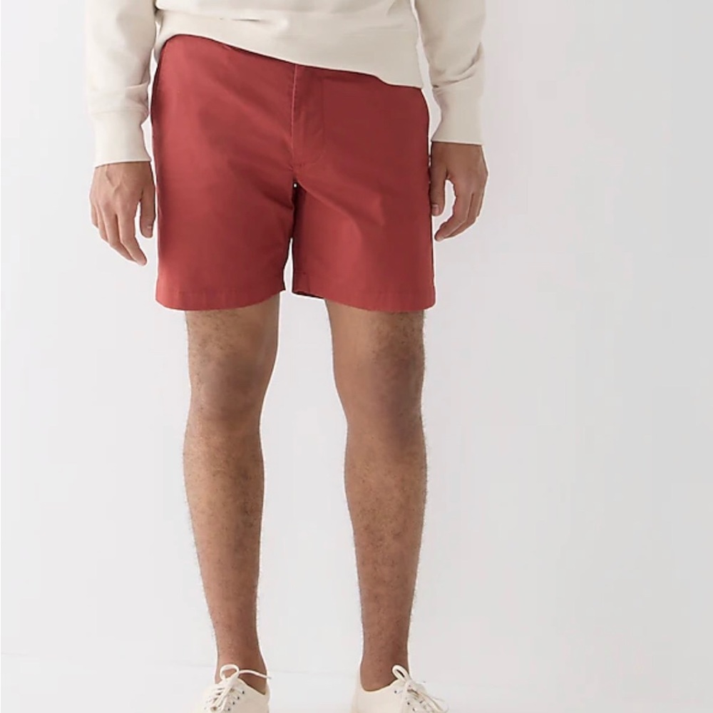 NWT J Crew Men’s 7" chino shorts.  Dusty Salmon Red Size 30